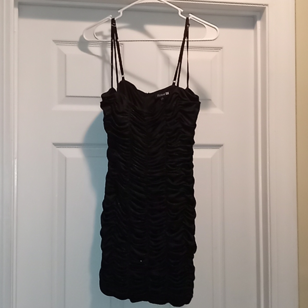 Ruched cami dress with gold glitter